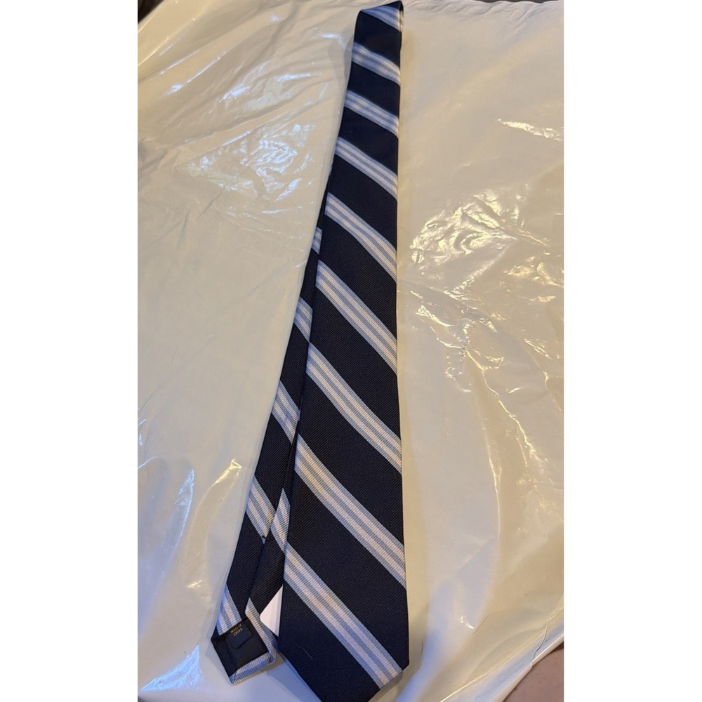 NWT Brooks Brothers Boys Youth Blue Striped Silk Necktie Kids Tie -$69.50 tag